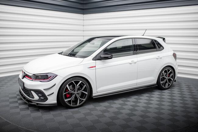 Maxton Design Seitenschweller für Volkswagen Polo GTI Mk6 Facelift Hochglanz schwarz