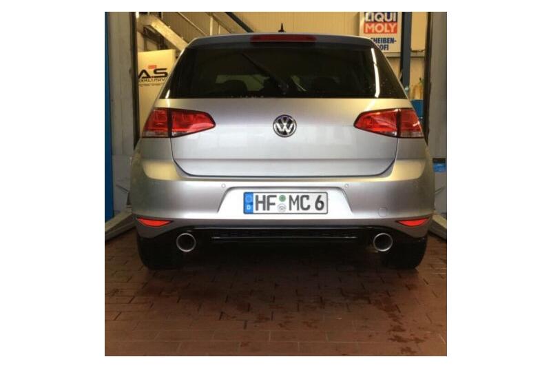 Sportauspuff Endschalldämpfer GTI Look für VW Golf 7 1.4 TSI 2012-2016 schwarze Endrohre 100mm