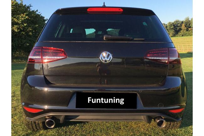 Sportauspuff Endschalldämpfer GTI Look für VW Golf 7 1.4 TSI 2012-2016 schwarze Endrohre 100mm