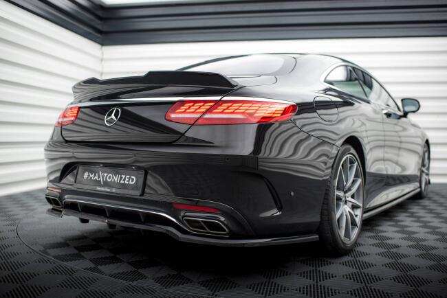 Maxton Design 3D Heckspoiler für Mercedes S Coupe AMG-Line C217 Facelift Hochglanz schwarz