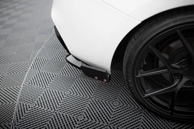 Maxton Design Diffusor Flaps für BMW 1er F20 M-Paket / M140i Facelift Hochglanz schwarz mit matten Flaps