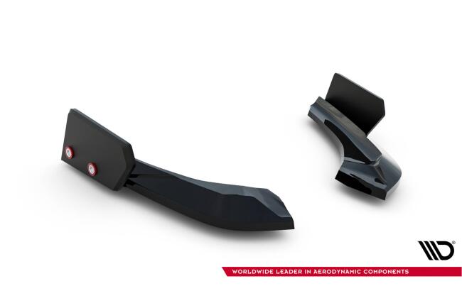 Maxton Design Diffusor Flaps für BMW 1er F20 M-Paket / M140i Facelift Hochglanz schwarz mit matten Flaps