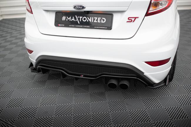 Maxton Design Diffusor Flaps mit Flaps V.3 für Ford Fiesta ST Mk7 Facelift schwarz matt