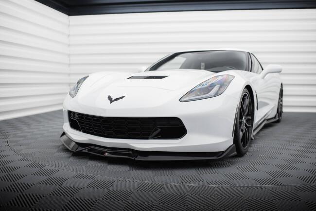 Maxton Design Frontlippe V.2 für Chevrolet Corvette C7 Hochglanz schwarz