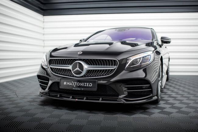 Maxton Design Frontlippe V.2 für Mercedes S Coupe AMG-Line C217 Facelift Hochglanz schwarz