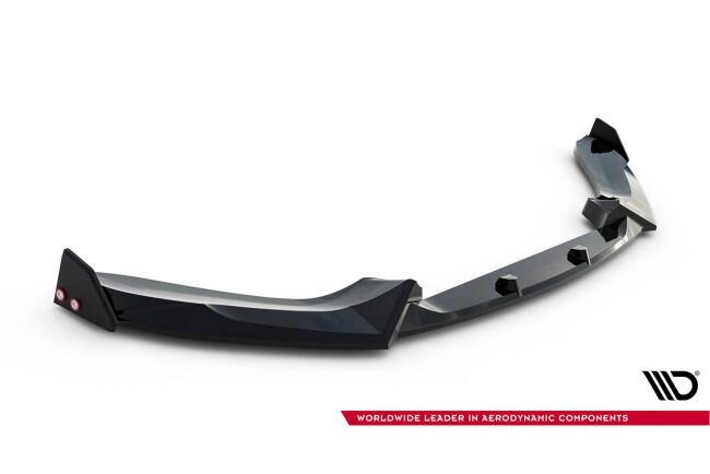 Maxton Design Frontlippe V.4 mit Flaps für BMW 1er F20 M-Paket / M140i Facelift Hochglanz schwarz