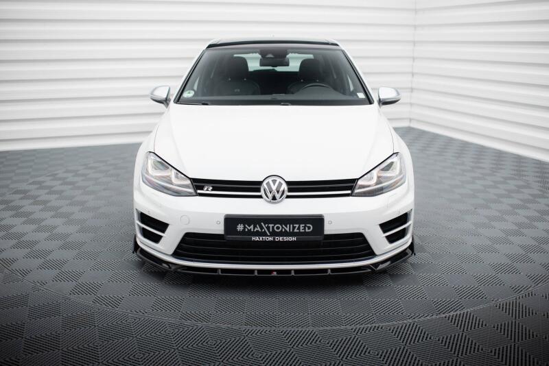 Maxton Design Frontlippe V.5 + Flaps für VW Golf 7 R Hochglanz schwarz