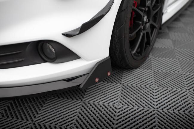 Maxton Design Frontlippe V.6 mit Flaps für Ford Fiesta ST Mk7 Facelift Hochglanz schwarz