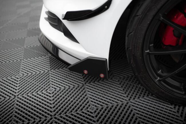 Maxton Design Frontlippe V.6 mit Flaps für Ford Fiesta ST Mk7 Facelift Hochglanz schwarz