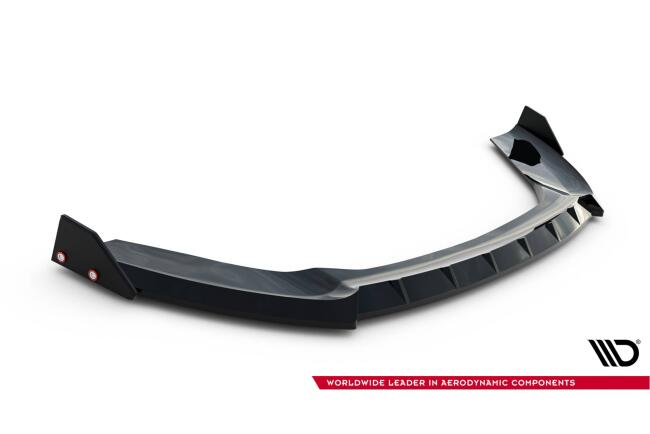 Maxton Design Frontlippe V.6 mit Flaps für Ford Fiesta ST Mk7 Facelift Hochglanz schwarz
