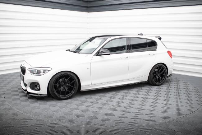 Maxton Design Seitenschweller (Paar) V.4 für BMW 1er F20 M-Paket / M140i Facelift Hochglanz schwarz