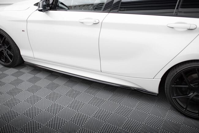 Maxton Design Seitenschweller (Paar) V.4 für BMW 1er F20 M-Paket / M140i Facelift Hochglanz schwarz