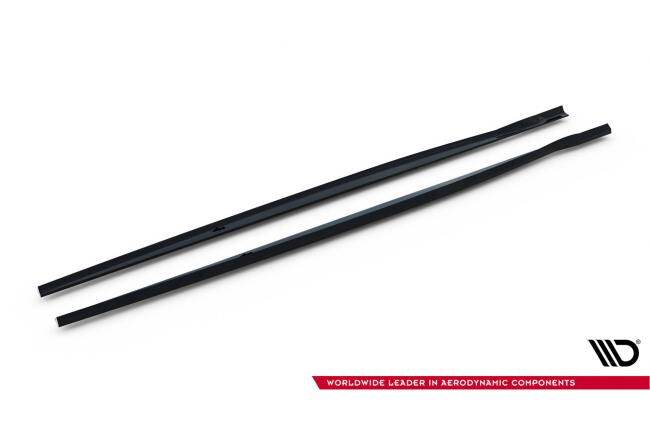 Maxton Design Seitenschweller (Paar) V.4 für BMW 1er F20 M-Paket / M140i Facelift Hochglanz schwarz