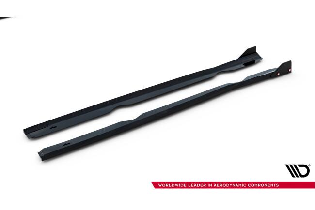 Maxton Design Seitenschweller mit Flaps (Paar) für Ford Fiesta ST / ST-Line Mk7 Hochglanz schwarz
