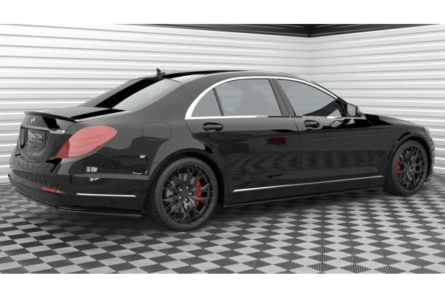 Maxton Design Seitenschweller für Mercedes S Lang W222 Hochglanz schwarz