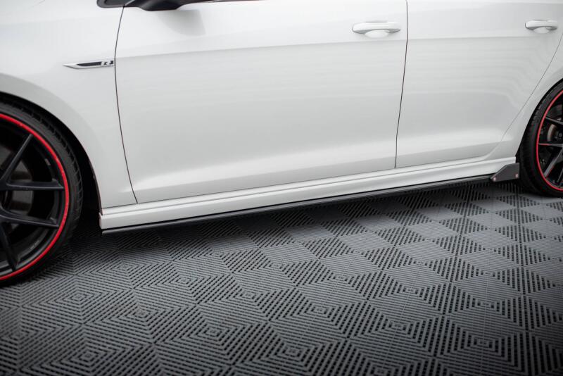 Maxton Design Seitenschweller mit Flaps (Paar) V.3 für VW Golf 7 R Hochglanz schwarz