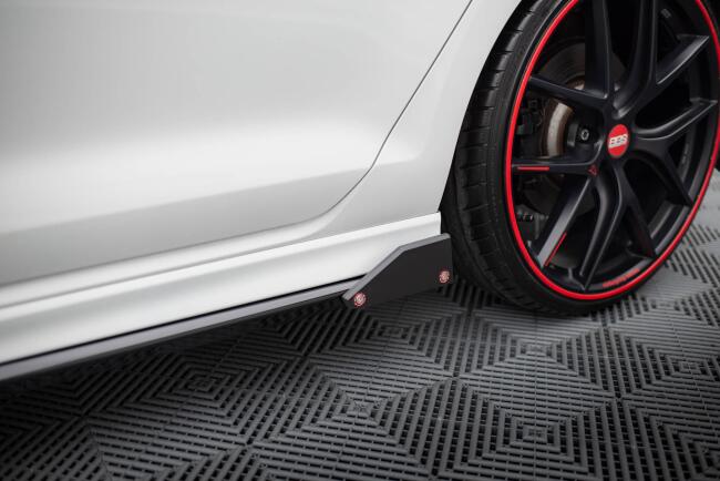 Maxton Design Seitenschweller mit Flaps (Paar) V.3 für VW Golf 7 R Hochglanz schwarz