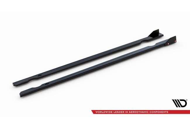 Maxton Design Seitenschweller mit Flaps (Paar) V.3 für VW Golf 7 R Hochglanz schwarz