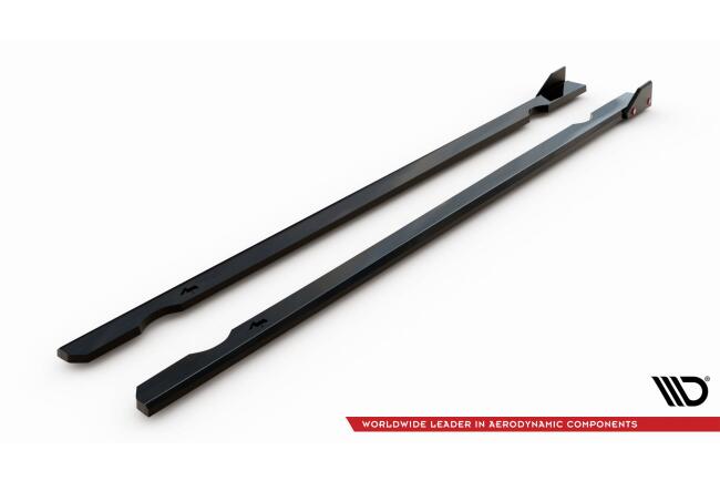 Maxton Design Seitenschweller mit Flaps (Paar) V.3 für VW Golf 7 R Hochglanz schwarz