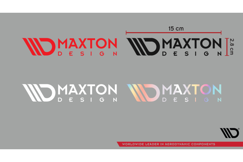 Maxton Sticker Schwarz 05 Kleiner Logo-Aufkleber 15x2,8 cm schwarz