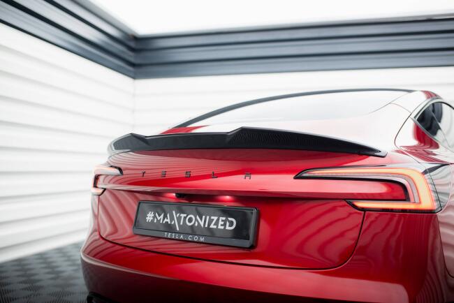 Maxton Design 3D Spoiler Lippe für Tesla Model 3 Hochglanz schwarz