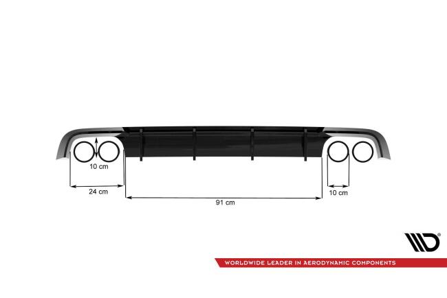 B-Ware Maxton Design Heckdiffusor für Audi A6 / S6 / A6 S-Line 4G C7 Facelift Hochglanz schwarz