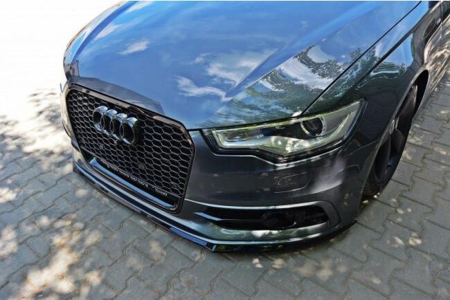 B-Ware Maxton Design Frontlippe V.2 für Audi S6 / A6 S-Line C7 Hochglanz schwarz