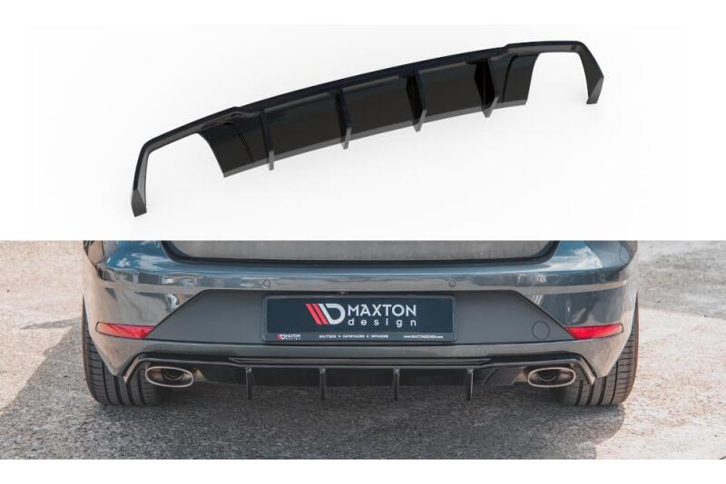 B-Ware Maxton Design Heckdiffusor V.2 für Seat Leon 3 (Typ 5F) Cupra ST Facelift Hochglanz schwarz