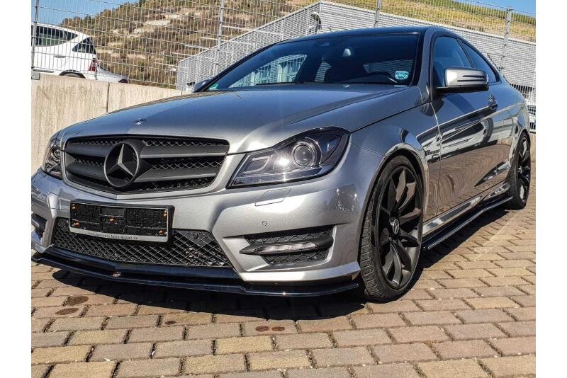 B-Ware Maxton Design Frontlippe für Mercedes C-Klasse W204 AMG-Line Facelift Hochglanz schwarz