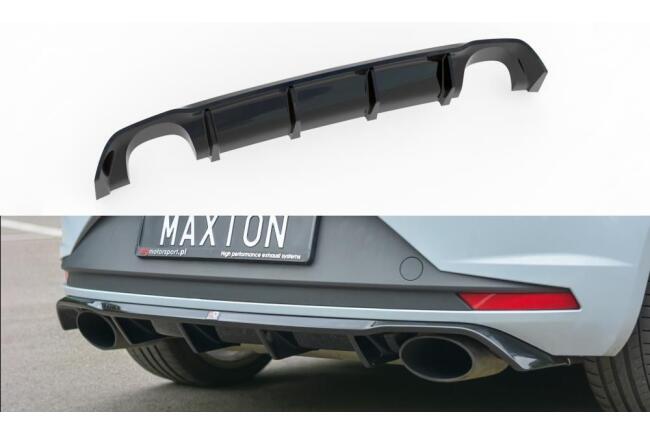 B-Ware Maxton Design Heckdiffusor für Seat Leon 3 (Typ 5F) Cupra Hochglanz schwarz