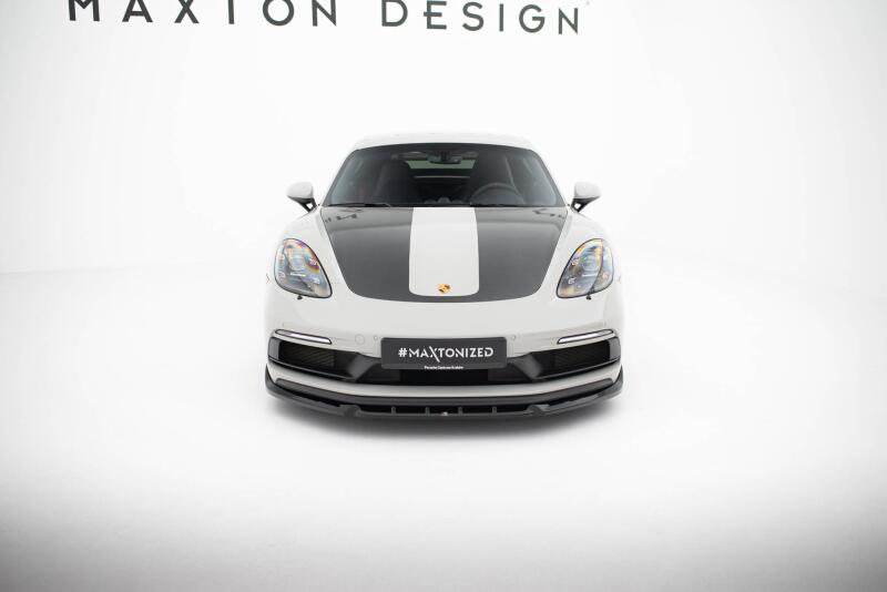 Maxton Design Frontlippe für Porsche 718 Cayman GTS 982c Hochglanz schwarz