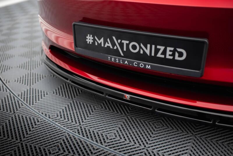 Maxton Design Frontlippe für Tesla Model 3 Project Highland Facelift Hochglanz schwarz