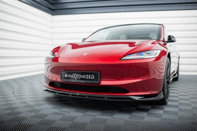 Maxton Design Frontlippe für Tesla Model 3 Project Highland Facelift Hochglanz schwarz