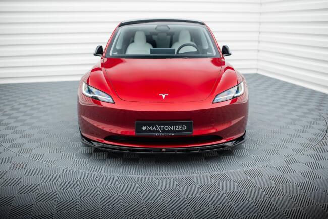 Maxton Design Frontlippe V.1 für Tesla Model 3 Project Highland Facelift Hochglanz schwarz
