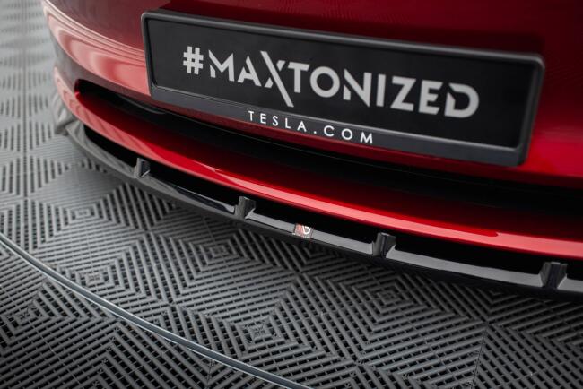 Maxton Design Frontlippe V.2 für Tesla Model 3 Project Highland Facelift Hochglanz schwarz