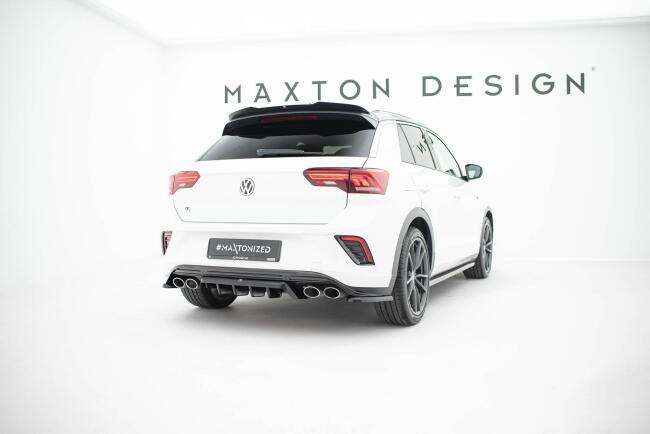 Maxton Design Heckdiffusor DTM Look für VW T-Roc R Mk1 Hochglanz schwarz