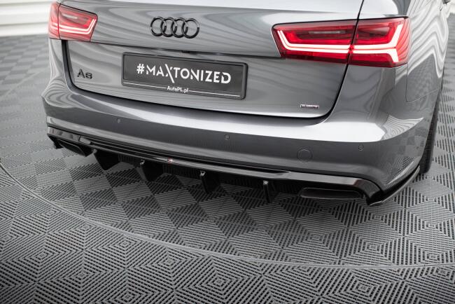 Maxton Design Heckdiffusor für A6 Facelift / A6 Facelift S-Line Limousine / Avant C7 Hochglanz schwarz