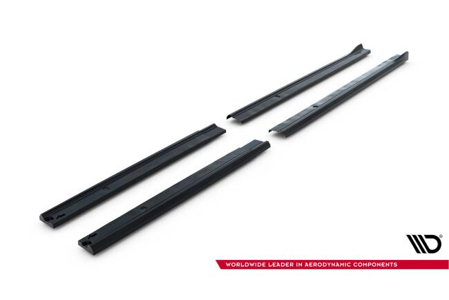 Maxton Design Seitenschweller (Paar) für Ford Transit / Tourneo Custom L2 Mk2 Hochglanz schwarz