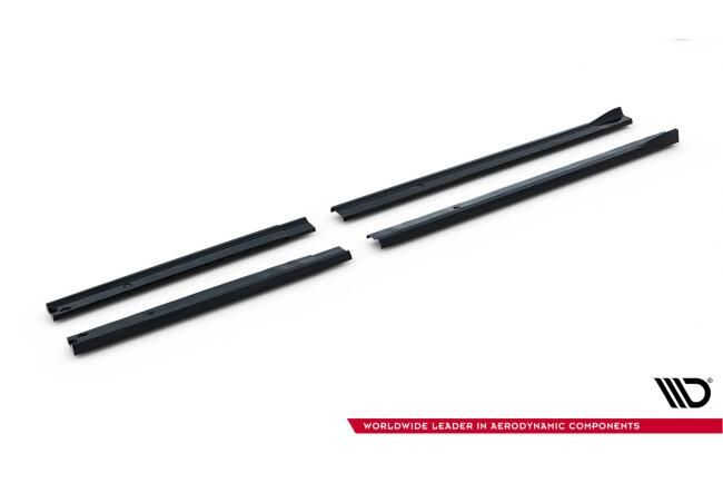 Maxton Design Seitenschweller (Paar) für Ford Transit / Tourneo Custom L2 Mk2 Hochglanz schwarz