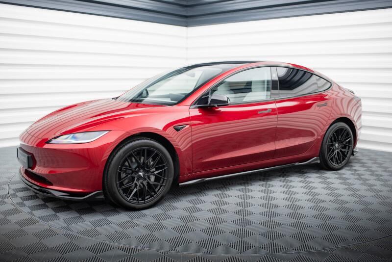 Maxton Design Seitenschweller (Paar) für Tesla Model 3 Project Highland Facelift Hochglanz schwarz