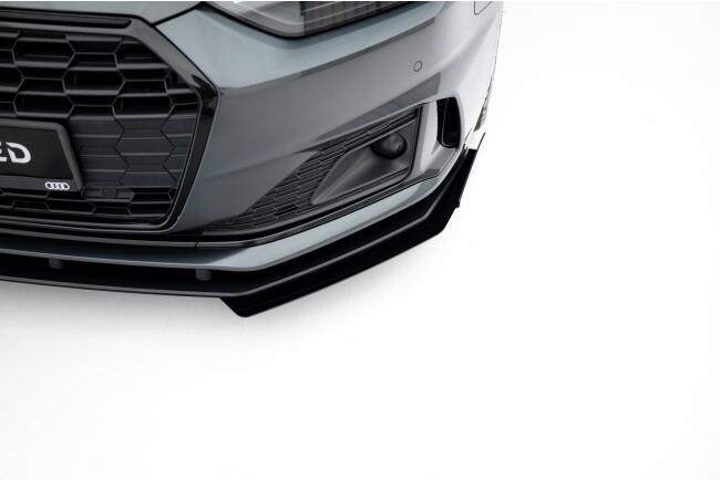 Maxton Design Street Pro Frontlippen Flaps für Audi A5 F5 Facelift Hochglanz schwarz