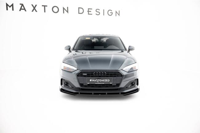 Maxton Design Street Pro Frontlippen Flaps für Audi A5 F5 Facelift Hochglanz schwarz