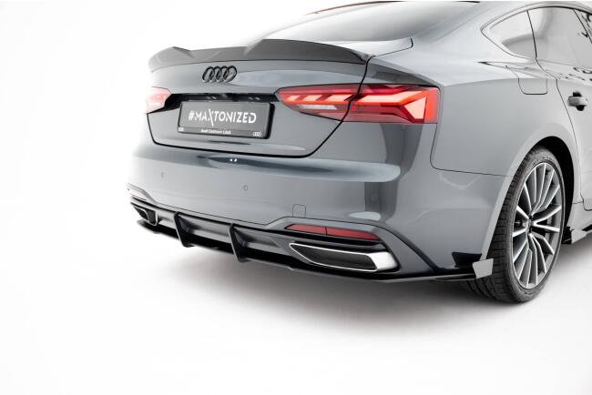 Maxton Design Street Pro Heckdiffusor für Audi A5 F5 Facelift schwarz mit Hochglanz Flaps