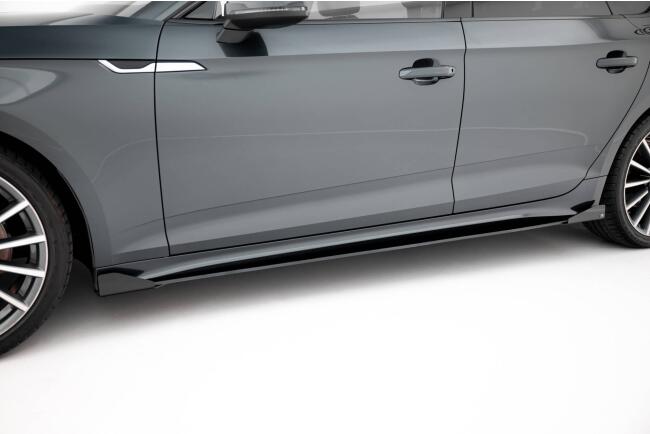 Maxton Design Street Pro Seitenschweller für Audi A5 Sportback F5 Facelift mit Hochglanz Flaps