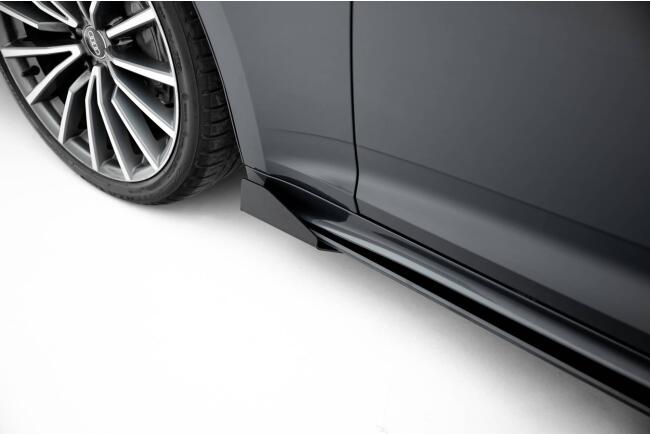 Maxton Design Street Pro Seitenschweller für Audi A5 Sportback F5 Facelift mit Hochglanz Flaps