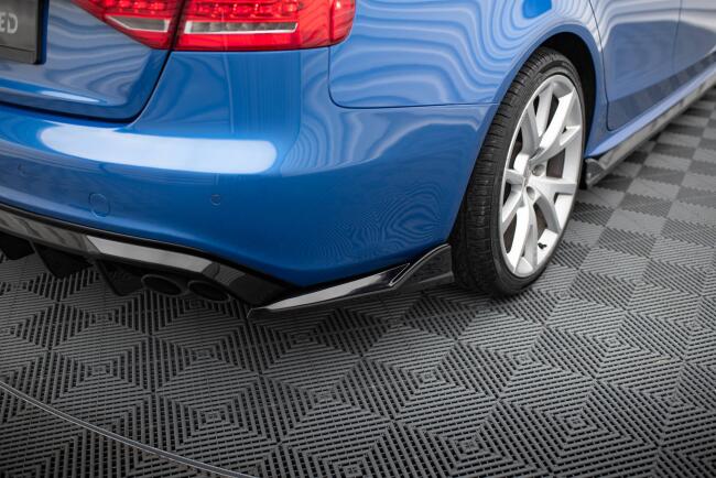 Maxton Design Diffusor Flaps für Audi S4 Limousine B8 Hochglanz schwarz