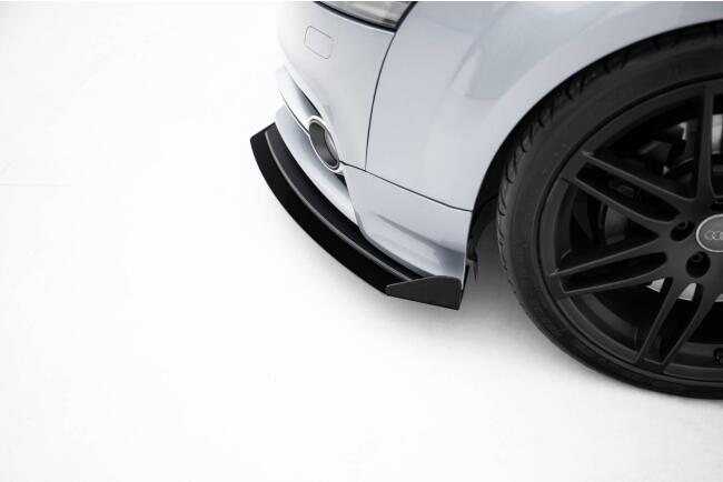 Maxton Design Street Pro Frontlippe für für Audi TT S / TT S-Line 8J Facelift mit Hochglanz schwarzen Flaps