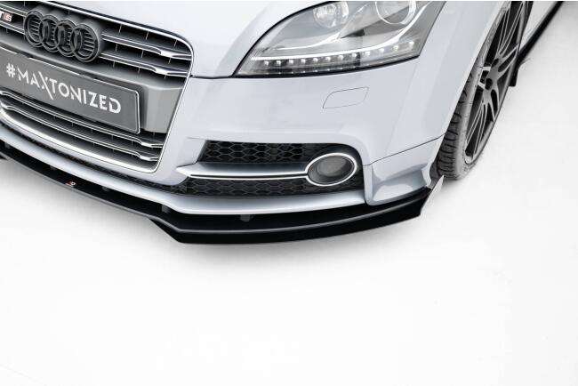 Maxton Design Street Pro Frontlippen Flaps für Audi TT S / TT S-Line 8J Facelift Hochglanz schwarz