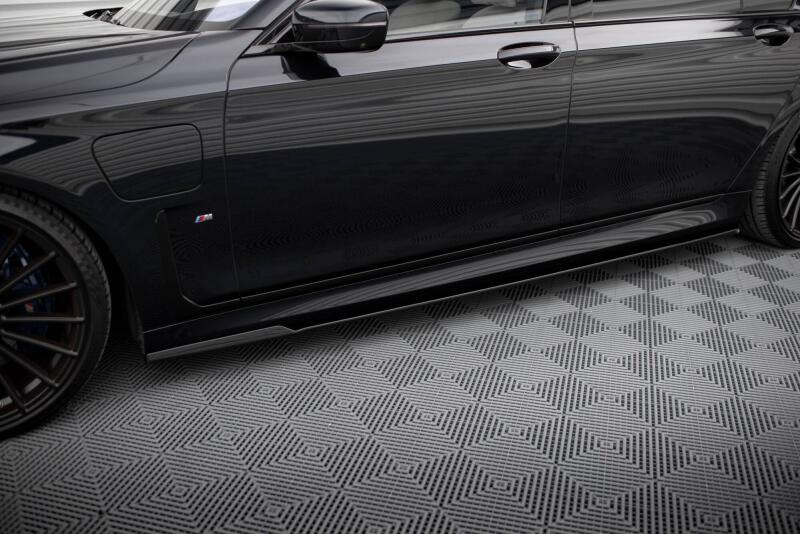 Maxton Design Seitenschweller (Paar) V.2 für BMW 7er Lang M-Paket G12 Hochglanz schwarz