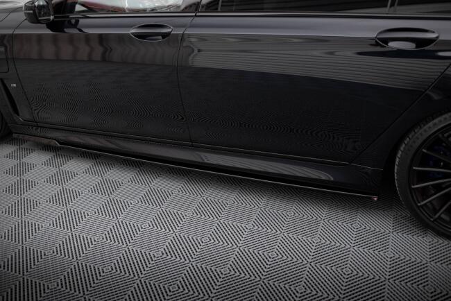Maxton Design Seitenschweller (Paar) V.2 für BMW 7er Lang M-Paket G12 Hochglanz schwarz